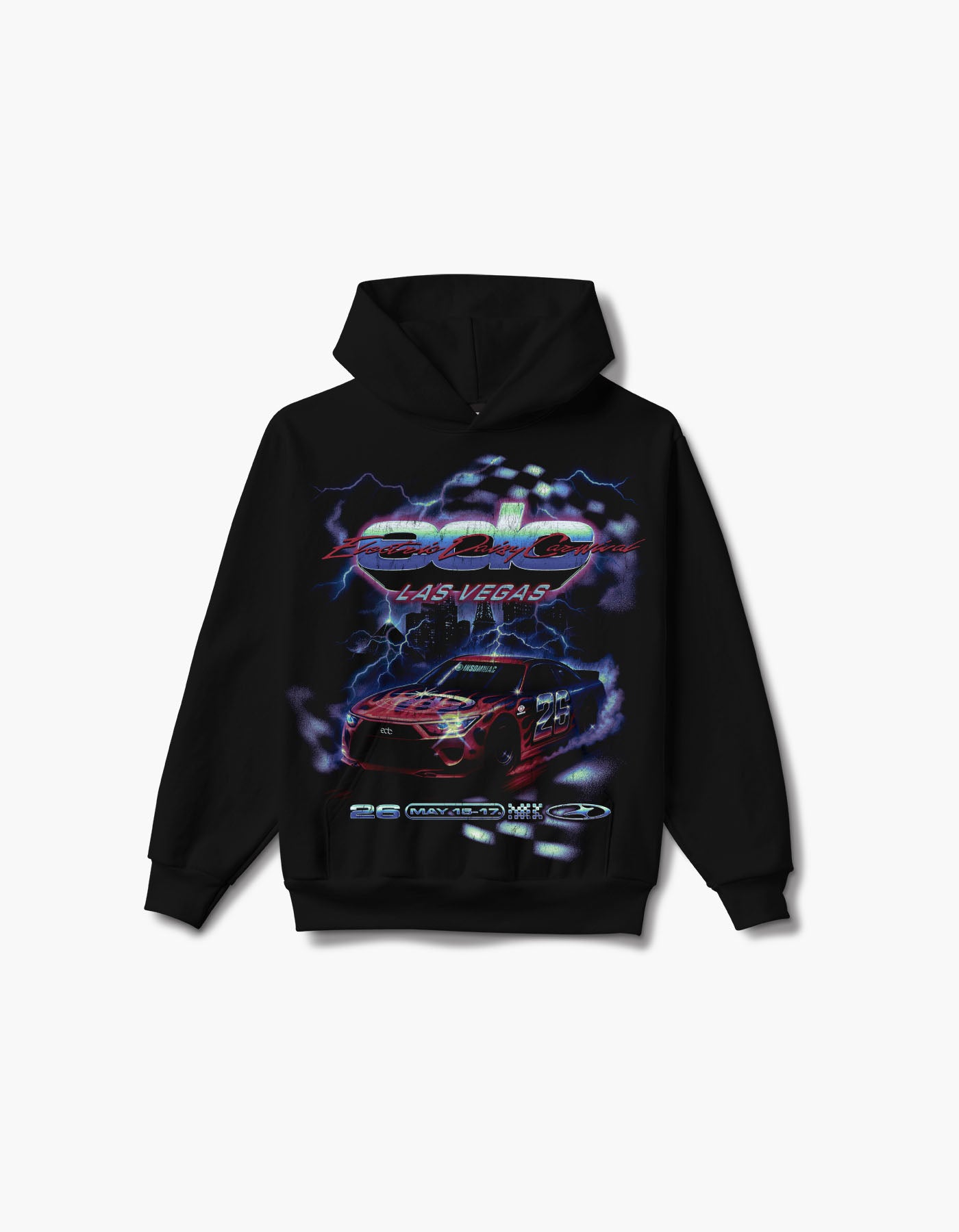 トップス dinoworks juice summer hoodie EDC 2026 Speedway Thunder Lineup Hoodie – Insomniac Shop