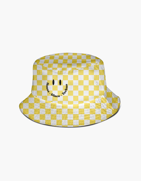Smile Checkered Bucket Hat