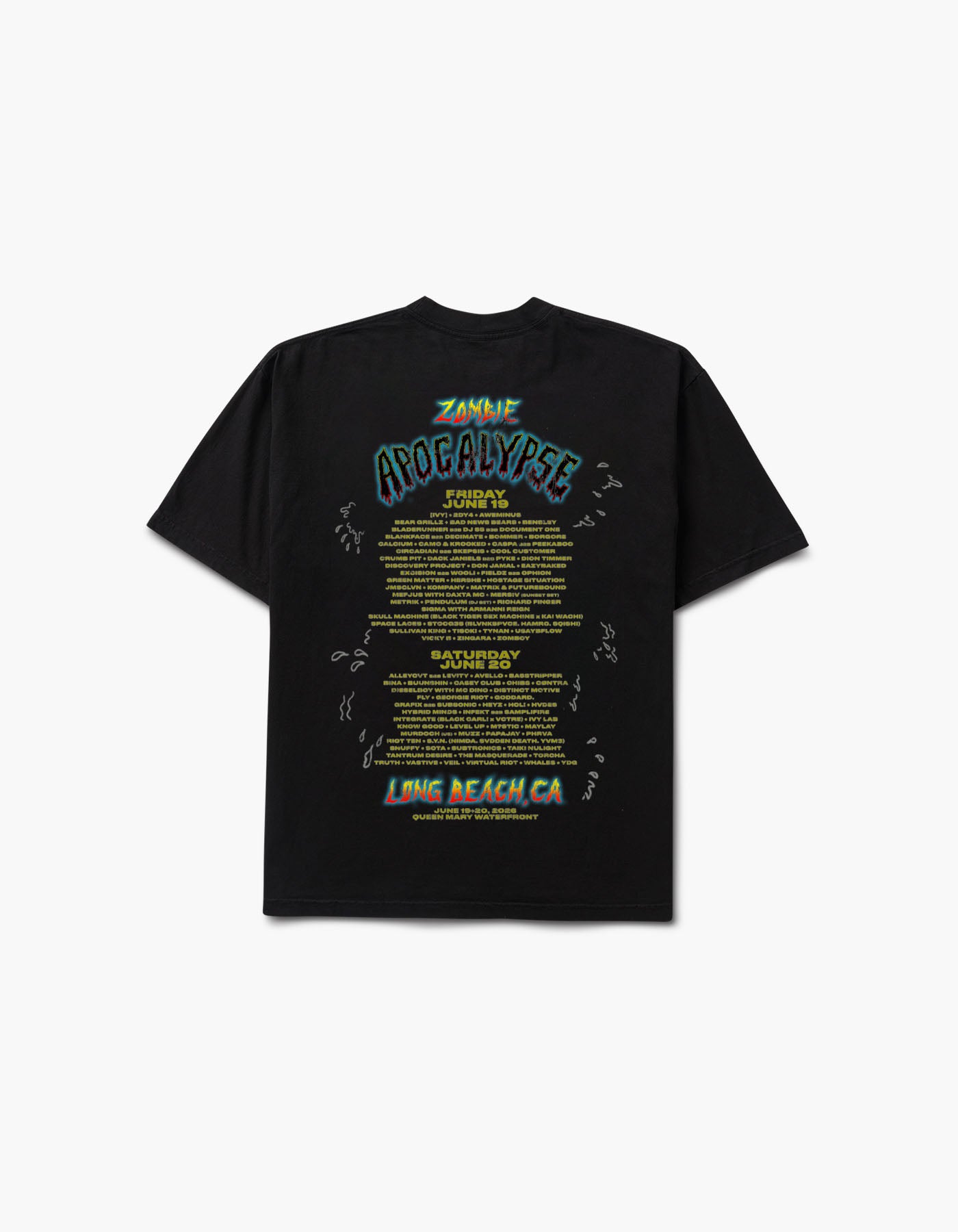 Apocalypse Triple Zombies 2026 Lineup Short Sleeve Tee