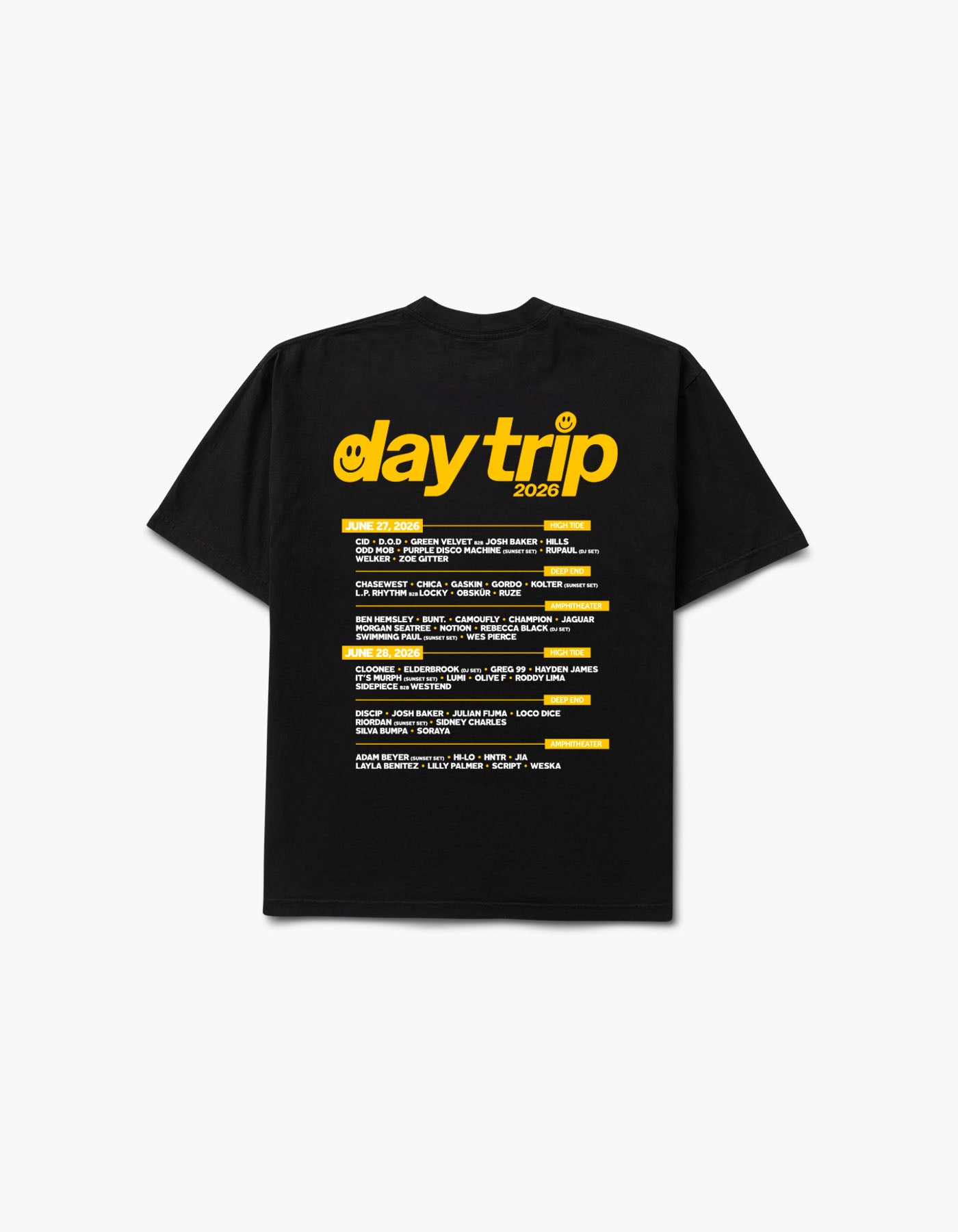 Day Trip Happy 2026 Lineup S/S Tee