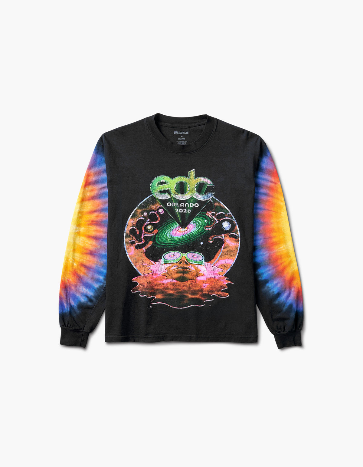 EDC Orlando 2026 Lineup Tie Dye Long Sleeve Tee