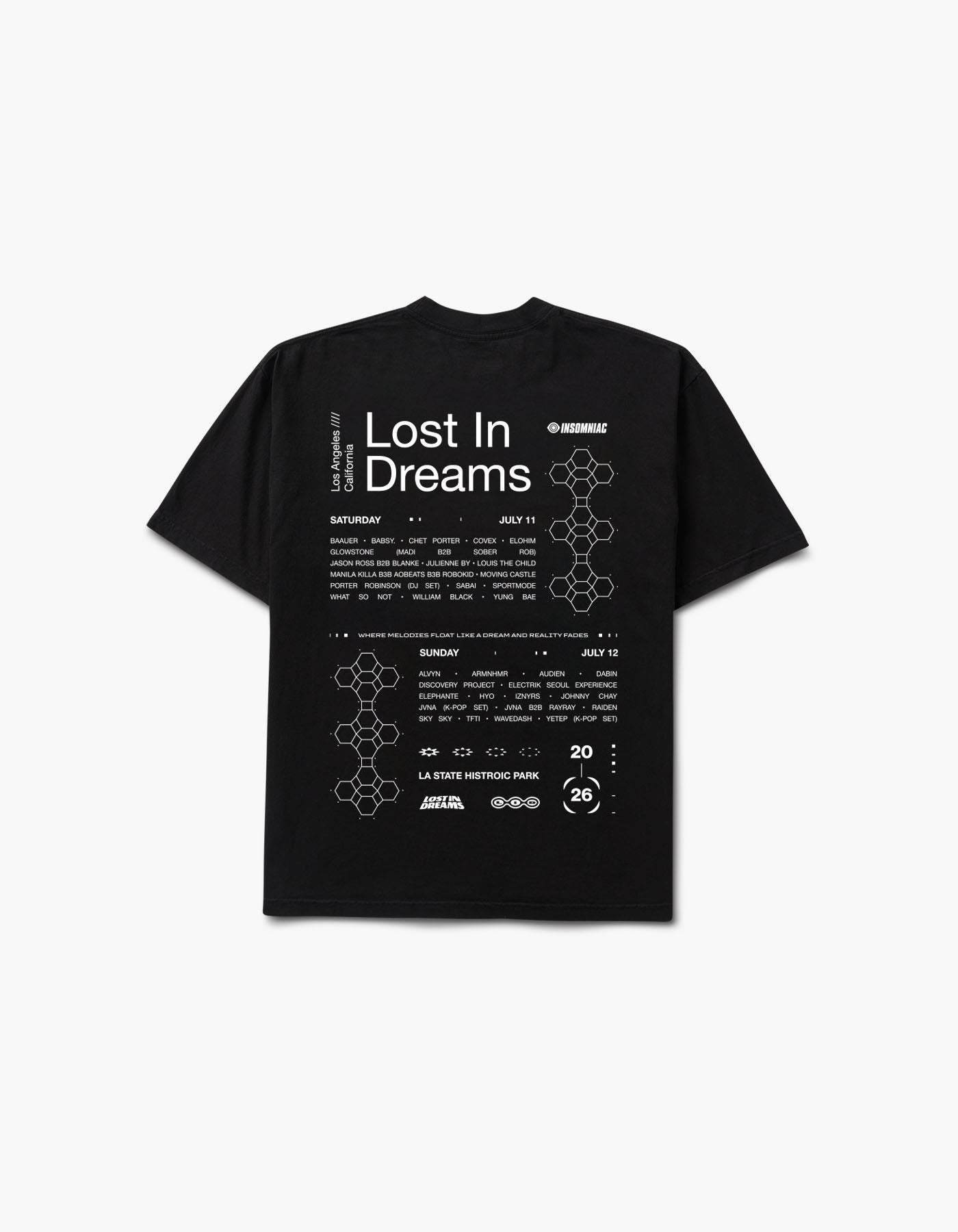 Lost in Dreams Organic Alchemy 2026 Lineup Tee