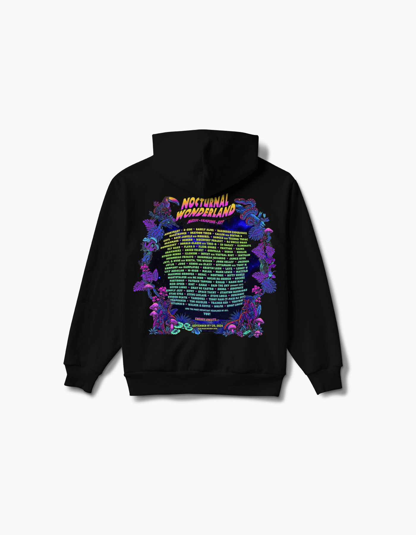 Nocturnal Wonderland 2026 Lineup Hoodie