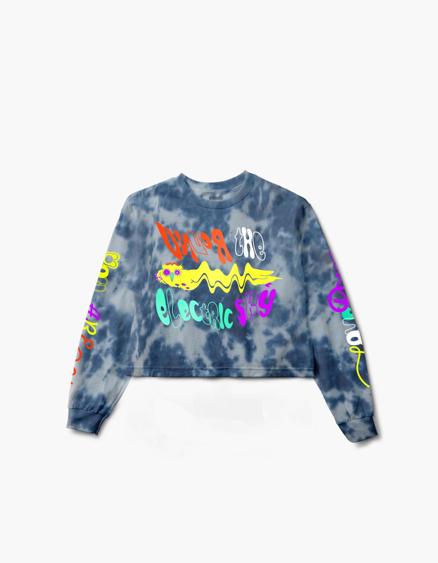 EDC Electric Sky Love Crop Tie Dye L/S Tee