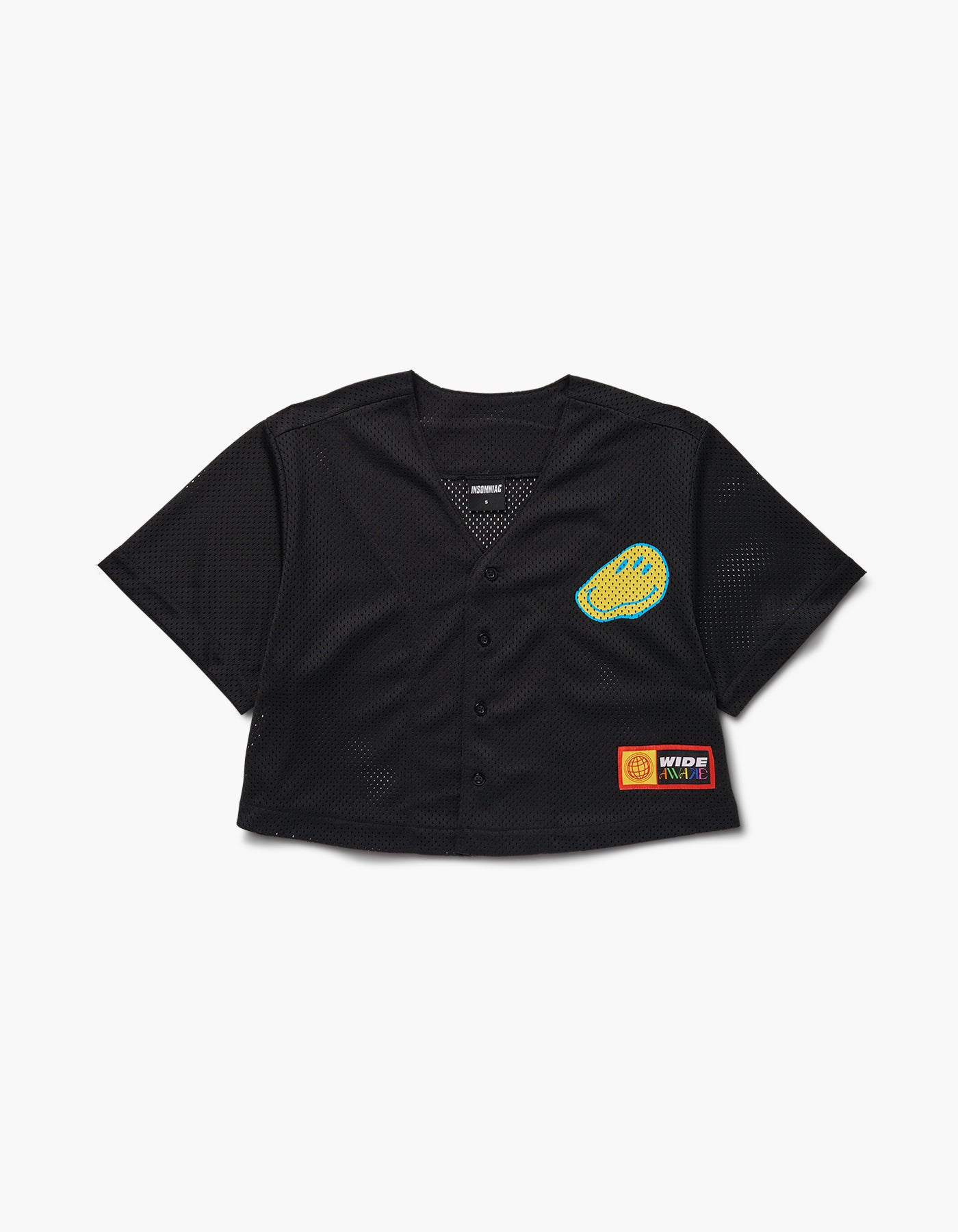 Insomniac Smiles Melt Mesh Crop Baseball Jersey