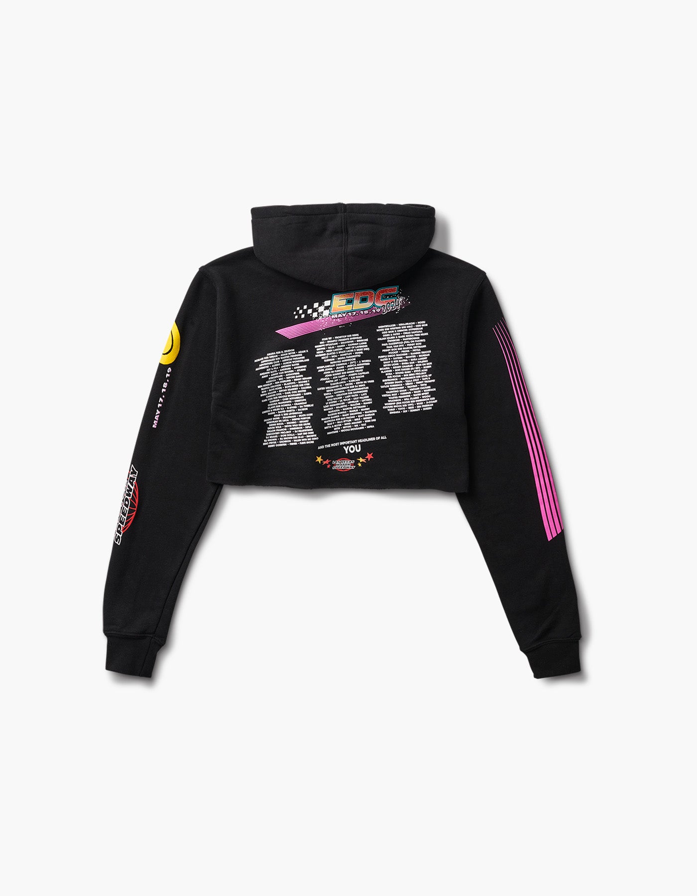 EDC Plur Race Lineup Crop Hoodie