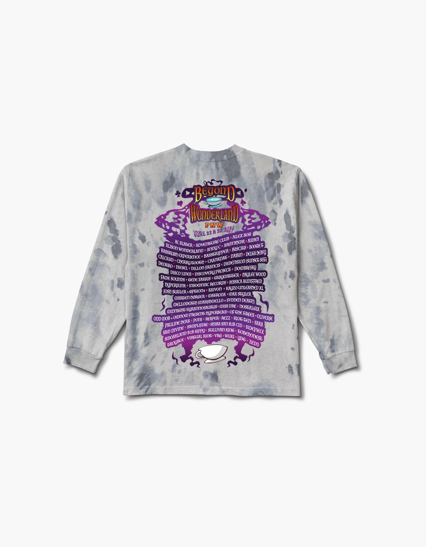 Beyond Wonderland PNW Into the Garden Lineup Tie Dye L/S Tee